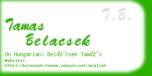 tamas belacsek business card